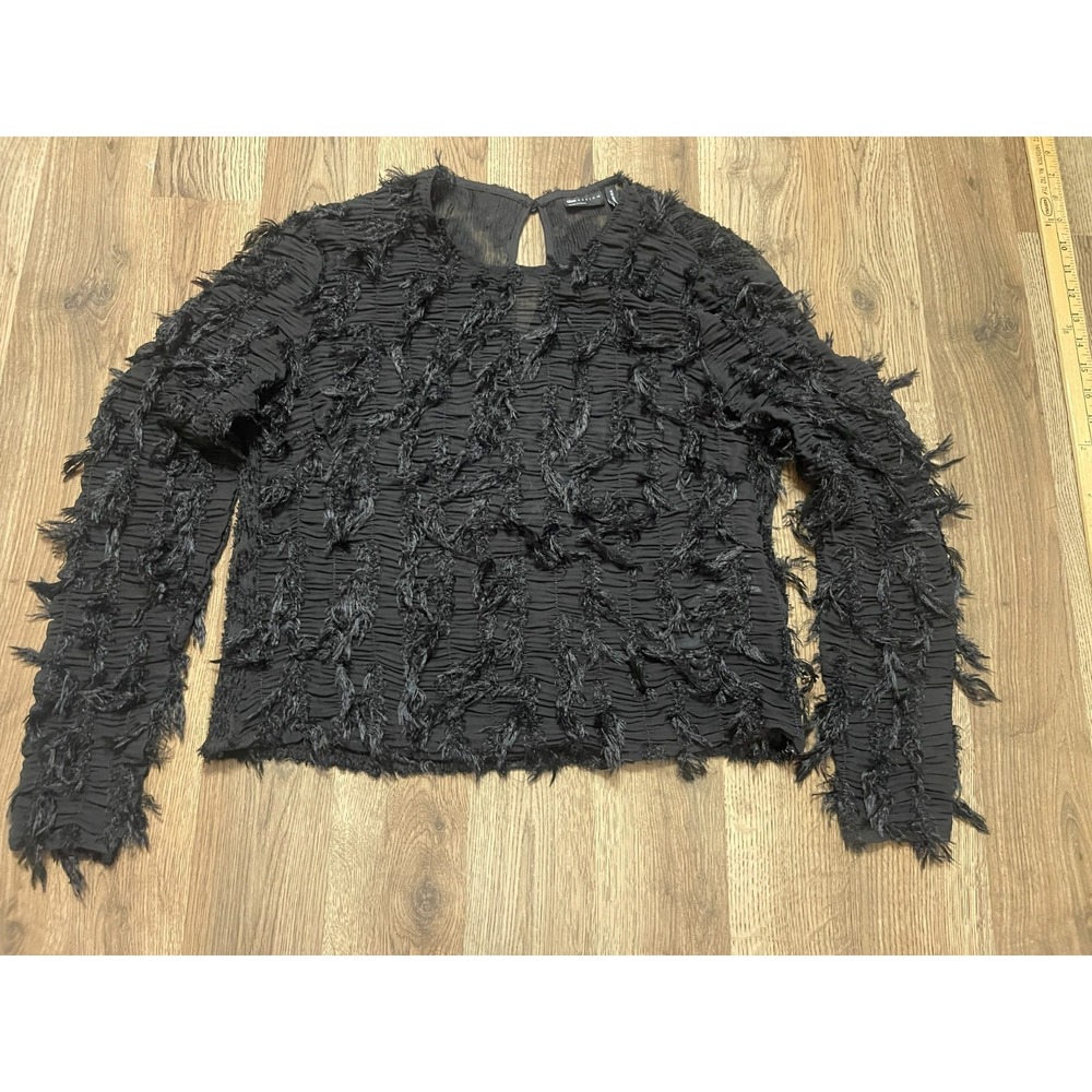 Asos Design Shirt, Women's Size 6, Black, Long Sleeve, See Through - Picture 1 of 8